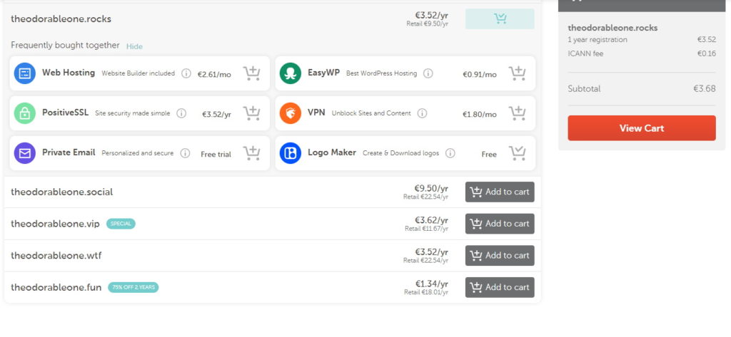 Choosing your domain name