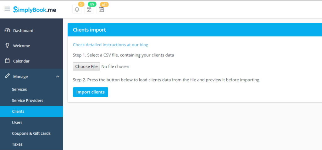 Import Clients from CSV