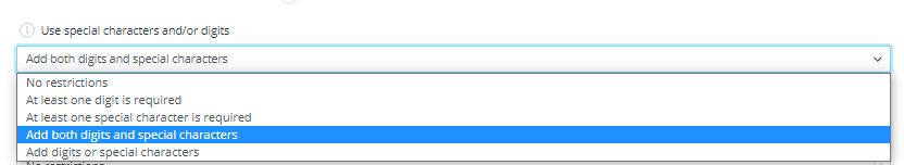 password complexity settings