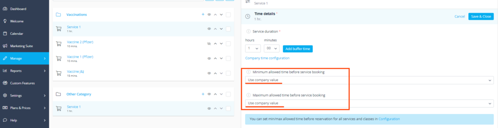 Utilize intervalos padrão da empresa para os seus requisitos básicos.